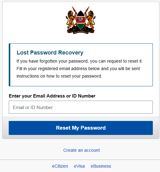 Ecitizen Login Password
